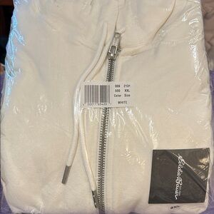 NWT Eddie Bauer Classic White Zip-Up Hoodie XXL